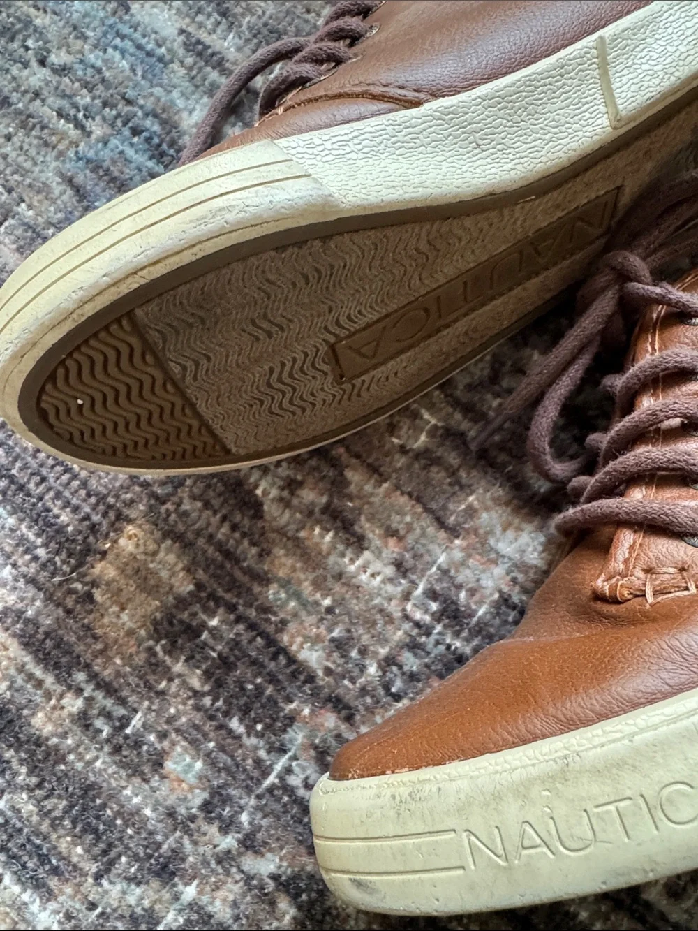 Nautica Boys Breakwater Tumbled Chukka Boot in Carmel Brown Faux Leather